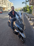 MOTOCAM Kymco Downtown GT 350 Siperlik Ön Cam 2025 Model 62cm Şeffaf Renkli 4mm