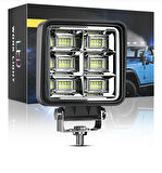 Point Off Road Geniş Açı 4 Inç 48 LED 144 Watt Iş Makinesi Kamyon Traktör Çalışma Sis Lambası