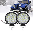 Point 2 Adet Off Road 14 LED 42 Watt Yuvarlak Traktör Tır Kamyon Tekne Sis Farı Çalışma Lambası
