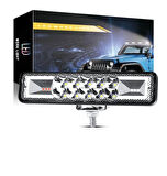 Point Off Road 12-24V Oto Gündüz LED Bar 6 Inç 16 LED 48 W Sarı Renk Ikaz Flash Mod Sis Farı