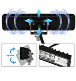 Point Off Road 12-24V Oto Gündüz LED Bar 6 Inç 16 LED 48 W Sarı Renk Ikaz Flash Mod Sis Farı