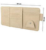 Point Güneşlik Arkası Organizer Cdlik Gözlük Tutucu Kartlık Bej