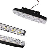 Mercekli 6 Ledli Beyaz Drl Gündüz Ledi 12v Sis Lambası Ledi Off Road Sis 12V