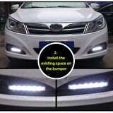 Mercekli 6 Ledli Beyaz Drl Gündüz Ledi 12v Sis Lambası Ledi Off Road Sis 12V