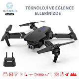 E88  4K HD ÇİFT KAMERALI DRONE APP KONTROL WİFİ Lİ KATLANABİLİR  X3 BATARYA