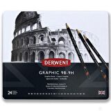 Derwent Graphic Pencil 24'lü Teneke Kutu (Dereceli Kalem)
