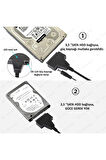 Yeni Çift Usb 2.0 Sata 22 Pin 2.5 Inç Sabit Disk Hdd Adaptörü Dönüştürücü Seri Ssd Kablosu