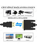 Yeni 2025 DVI 24+1 To HDMI Çift Yönlü DVI To HDMI Kablo 1080P Full Hd Çözünürlük 3 Katmanlı Kablo 3 Metre