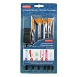 Derwent Techniques Brushes Çok Amaçlı Fırça seti 6 lı set