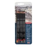 Derwent Tinted Charcoal Pencil 6'lı Blister Set (Renkli Kömür Kalem)