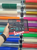 Vespa Motor Plakalık ( KIRMIZI ZEMİN BEYAZ YAZI )
