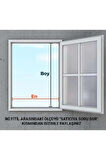 Menteşeli Beyaz Pencere Sinekliği (en: 0-70 Cm, Boy: 0-130 Cm) beyaz pencere sineklik