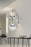 Nova Lighting Kelebek Model Krom Kaplama Salon Mutfak Oturma Yatak Odası Duvar Şık Modern Led Aplik