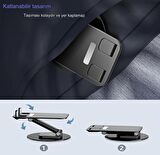  360° Döndürülebilir, Yüksekliği Ayarlanabilir, Katlanabilir  Kaymaz Cep Telefonu Ipad Tablet Tutucu, 
