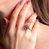 Doğal Taş Ametist Dev Boy Doğal Taşlı Antik Ayarlanabilir Yüzük