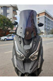 Kymco DTX 360 Siperlik Ön Cam 2022-2023 Model 65cm Siyah Renkli 4mm ORTA BOYLU CAM