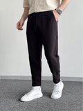 Erkek Boyfriend Duble Paça Keten Pantolon