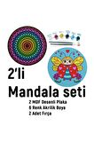 2'li MANDALA BOYAMA SETİ- TATİL ETKİNLİĞİ-2 HAM MDF PLAKA, 6 RENK BOYA,2 FIRÇA MODEL-35