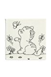 2'li Tuval Boyama Seti. 20x20 CM UV baskı sevimli karakterler + 6 Akrilik Boya + 1 Fırça