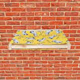 Barış Dizayn Doğal ahşap duvara monte kedi hamağı kedi yatağı kedi hamak (43cm x 36cm) Sarı