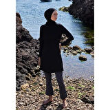 Mayovera Siyah Spor Düz Tek Kapalı Mayo Üstü