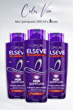 Elseve Color Vive Mor Şampuan Turunculaşma Karşıtı 200 ml x 3 Adet