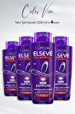 Elseve Color Vive Mor Şampuan Turunculaşma Karşıtı 200 ml x 4 Adet