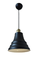 Dylight Retro Metal Dekoratif Siyah İçi Beyaz Eskitme Duylu Cafe Mutfak Tekli Sarkıt Avize Çap:23 Cm