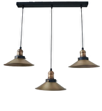 Dylight Retro Eskitme Kaplama 3 Lü Masa Üstü Sıralı Dekoratif Rustik Sarkıt Avize Çap 60 cm