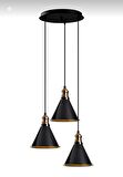 Dylight Retro metal 3 Lü Dekoratif Rustik Sarkıt Avize Çap 30 cm