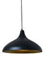 Dylight Retro Metal Dekoratif Rustik Kafe Mutfak Aydınlatma Siyah içi Gold Sarkıt Avize Çap:35 cm