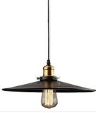 Dylight Retro Metal Sarkıt Avize Rustik Tekli Sarkıt Siyah Cafe Mutfak Aydınlatma 40 Cm