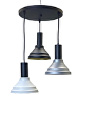 Dylight Vina Retro Metal Dekoratif 3 lü Modern Rustik Sarkıt Avize Çap :30 cm