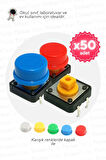 Diyotlab 50 Adet Push Button Kapak Hediyeli 12X12X6MM