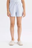 DeFacto Kız Çocuk Pijama Takımı Fitilli Kaşkorse Atlet Şort C8951A824SMBE472
