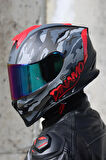 Dinamo Camo Siyah-Titanium-Kırmızı Kask