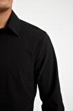 DeFacto Modern Fit Modern Kesim Krinkıl Kumaş Gofre Desenli Uzun Kollu Gömlek D5187AX24AUBK81