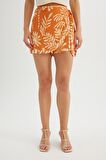 DeFacto Yüksek Bel Desenli Geniş Paça Viskon Şort Etek A8125AX24HSOG350