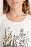 DeFacto Kız Çocuk Pijama Takım Disney Winnie The Pooh Kısa Kollu Üst Beli Lastikli Şort Alt D2069A824SMER99