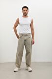 Erkek Skater Fit Jean Pantolon Kahverengi