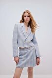 DeFacto Ceket Yaka Düğmeli Tweed Kısa Blazer Ceket C5237AX24SMBE503