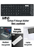 Türkçe F Klavye Etiketi,Kaliteli PVC-3 Adet,Türkçe F Klavye Sticker