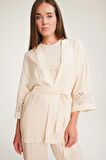 DeFacto Regular Fit Uzun Kollu Kuşaklı Kimono F0986AX25SMBG677