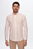 Ds Damat Slim Fit Pembe Keten Görünümlü Gömlek 0HC02ORT05265 0HC02ORT05265