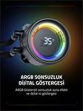 Gametech Hydra Siyah AHD360mm ARGB Cpu Dereceli Sıvı Soğutma