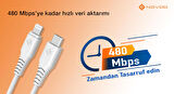 Novoo Type-C iPhone Lightning Hızlı Şarj Kablosu Beyaz 1.8 Metre
