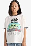 Kız Çocuk Star Wars-Mandalorian Relax Fit Bisiklet Yaka Ribana Kısa Kollu Tişört