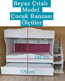 Çocuk Ranzası (Beyaz - Çıtalı Model) 