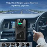 15 Hızlı Şarjlı Manyetik Kablosuz Cep Telefonu tutucu, Araç Şarj Cihazı