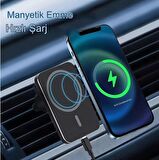 15 Hızlı Şarjlı Manyetik Kablosuz Cep Telefonu tutucu, Araç Şarj Cihazı